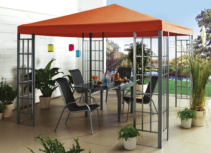 SALE % - Paviljoen met frame van poedergecoat staal, in Farbe TERRA, in Ausführung Paviljoen, 3 x 3 meter Ansicht 1