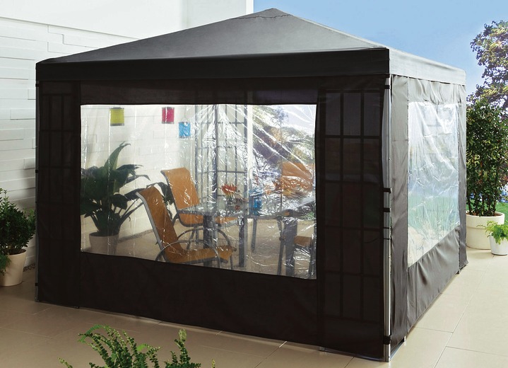 Paviljoens - Zijwand-set, 2-delig, voor paviljoen, verschillende uitvoeringen, in Farbe ANTRACIET, in Ausführung Zijwandset bij paviljoen, 3 x 3 meter Ansicht 1