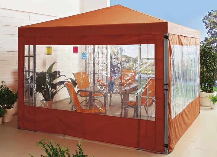 Tuin - Zijwandenset, 2 stuks voor paviljoen, in Farbe TERRA, in Ausführung Zijwandset bij paviljoen, 3 x 3 meter Ansicht 1
