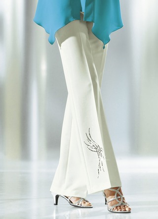 Broek met decoratieve strasssteentjes