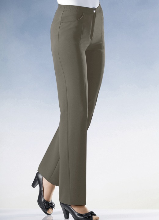 Broeken - Broek met comfortabele elastische tailleband, in Größe 019 bis 058, in Farbe TAUPE Ansicht 1