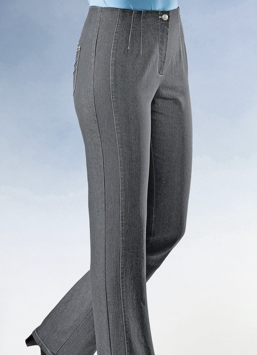 Jeans - Jeans met aangeknipte boord, in Größe 019 bis 096, in Farbe MIDDENGRIJS Ansicht 1