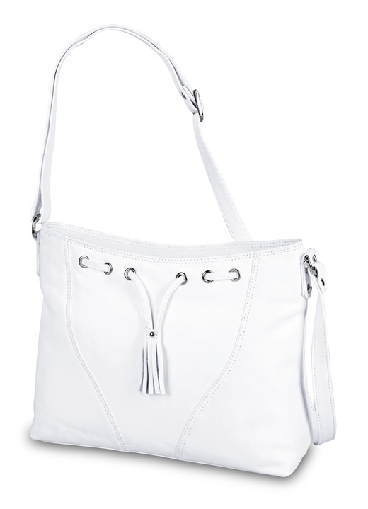 - Tas van volnerf nappaleer, in Farbe WIT