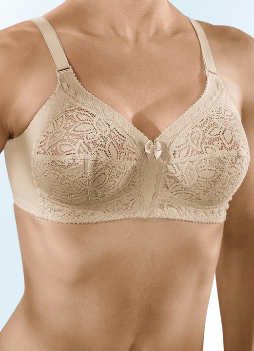 BH zonder beugel - Formaat bh met kant aan de voorkant, in Größe 075 bis 105, in Cup B, in Farbe HUIDKLEURIG