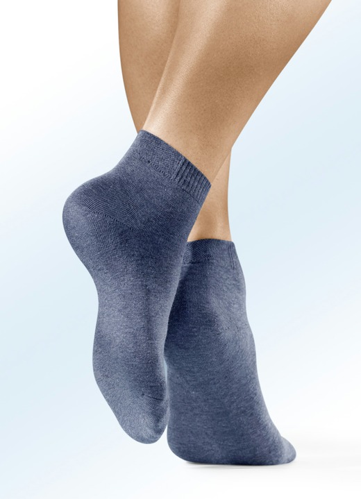 Kousen & panty's - Set van zes sokken in verschillende kleuren, in Größe 1 (Schoenm. 35-38) bis 3 (Schoenm. 43-46), in Farbe 3x JEANS, 3X BEIGE Ansicht 1