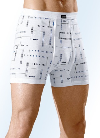Set van drie onderbroeken van fijne rib met gulp, multicolor dessin