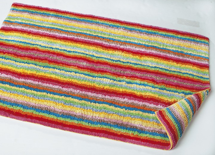 Badmatten - Omkeerbare badmat gemaakt van 100% katoen, in Größe 101 (Tapijt, 60/60 cm) bis 104 (Tapijt, 70/120 cm), in Farbe MEERKLEURIG