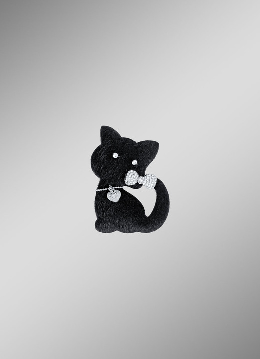 Sierspelden/broches - Sierspeld 'kat', in Farbe ZWART Ansicht 1