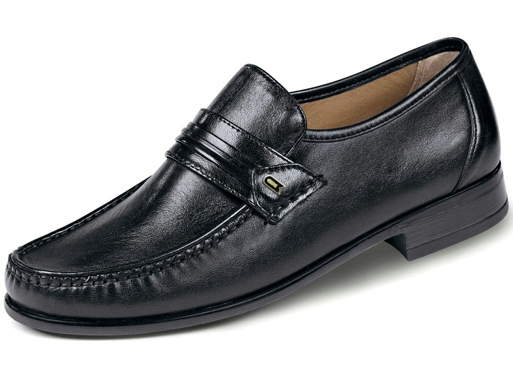 - Mocassin-loafers van Chevreau-leer, in Größe 039 bis 046, in Farbe ZWART
