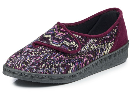Slipper van elastisch velours, breedtemaat H