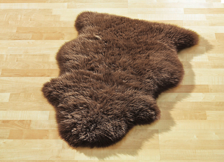 Klassiek - Tapijt van echt merinos lamsvel, in Größe 001 (Mat, lengte ca. 80 cm) bis 003 (tapijt, lengte ca. 140 cm), in Farbe BRUIN Ansicht 1