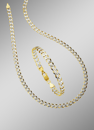 Massieve, met diamant bezette gepantserde kettingset