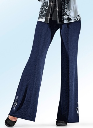 Broek met metalen platen en strass-steentjes