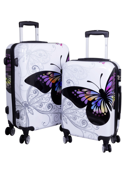 Reisbagage - Kofferset, 2-delig, met geïntegreerd cijferslot, in Farbe WIT-MULTICOLOR