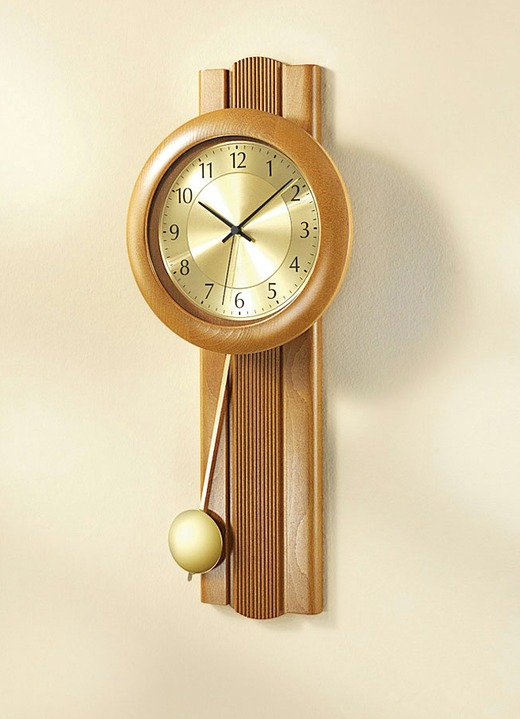 Uhren - Wanduhr mit Funkuhrwerk, in Farbe KIRSCHBAUM Ansicht 1