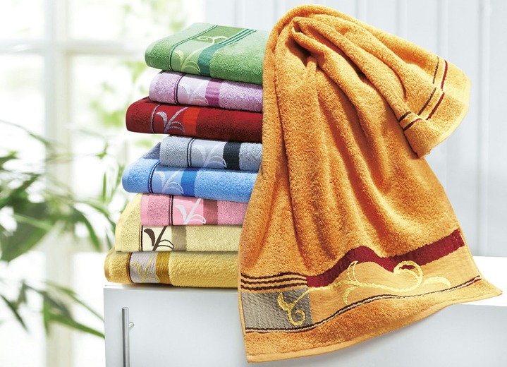 Handdoeken - Handdoeken met sierlijk geborduurde rand van Dyckhoff, in Größe 200 (1 handdoek 50/100 cm) bis 204 (1 handdoek, 70/140 cm), in Farbe ANTRACIET