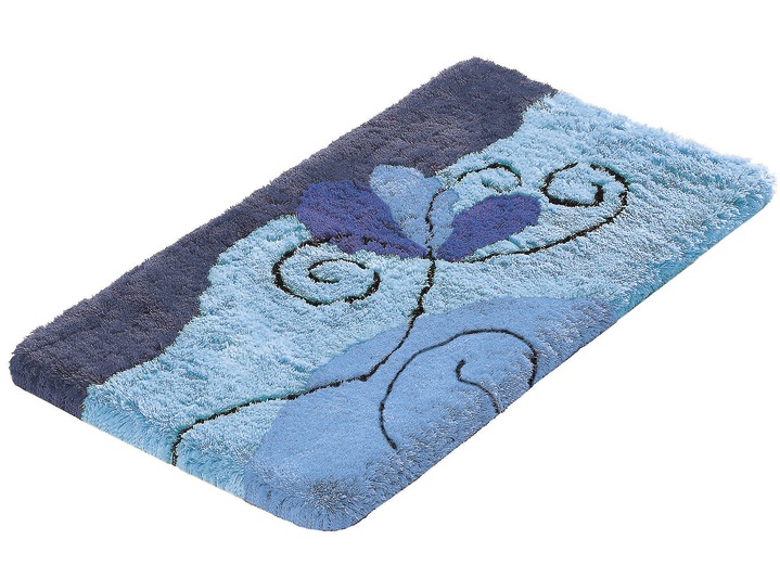 Badmatten - Badkamerset in Table Tuft kwaliteit, in Größe 100 (Matje, halfrond 50/80 cm) bis 112 (wc-Dekselafdekking met touwtje), in Farbe BLAUW Ansicht 1