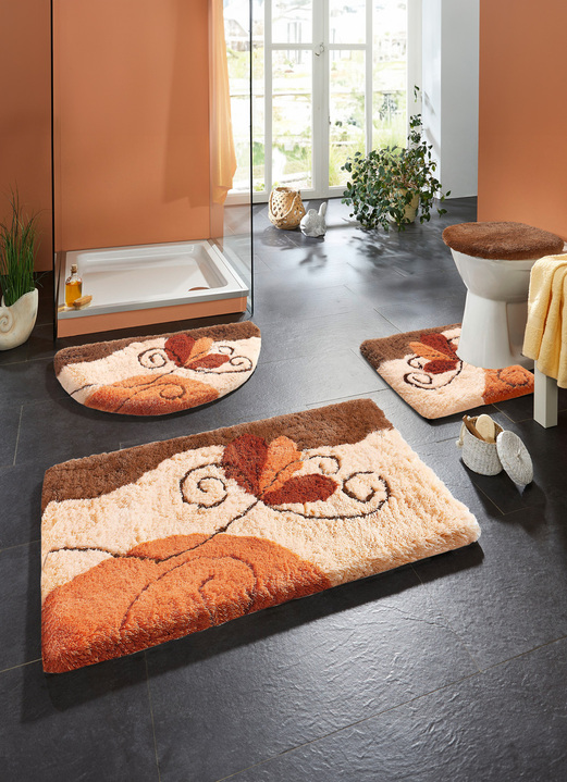 Badmatten - Badkamerset in Table Tuft kwaliteit, in Größe 100 (Matje, halfrond 50/80 cm) bis 112 (Toiletdekselafdekking 47/50 cm), in Farbe BEIGE Ansicht 1