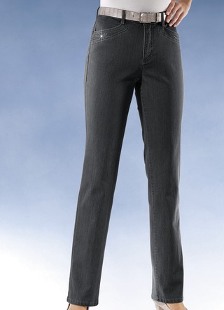 Comfort jeans versierd met strass steentjes in 6 kleuren
