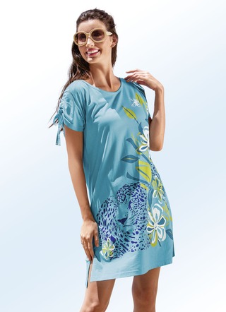 Strandshirt met korte mouwen en grafische print