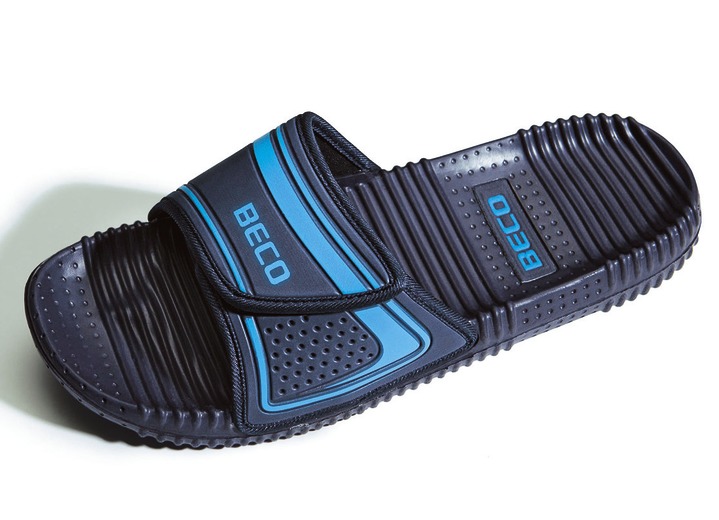 - Badslippers met massagevoetenbed, in Größe 037 bis 046, in Farbe MARINE-AZUURBLAUW