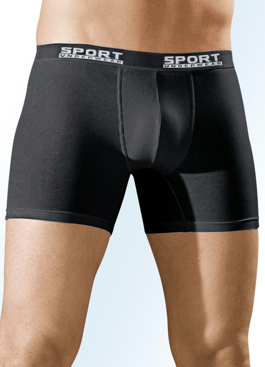 Pants & boxershorts - Set van drie boxershorts met elastische band, effen, in Größe 004 bis 009, in Farbe 3X SCHWARZ Ansicht 1