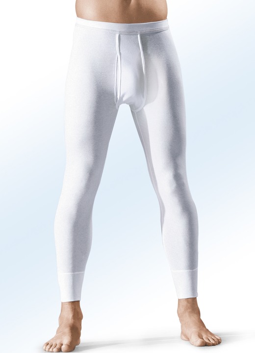 Slips & broeken - Hermko set van twee onderbroeken met dubbele rib, met gulp, wit, in Größe 005 bis 013, in Farbe WIT