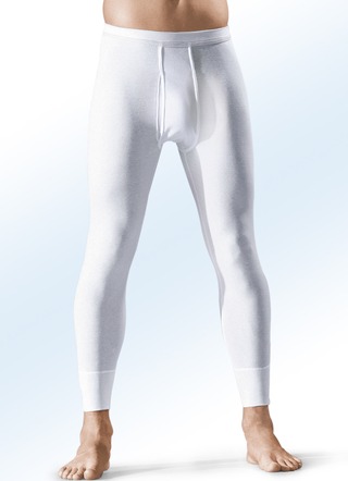 Hermko dubbele ribbroek met gulp, twee stuks, wit