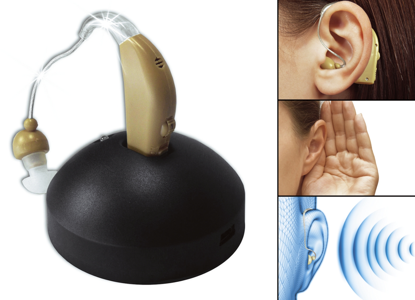 Praktische hulpmiddelen - Sound Genie geluidsversterker, in Farbe HUIDKLEUREN, in Ausführung Sound Genie gehoorapparaat