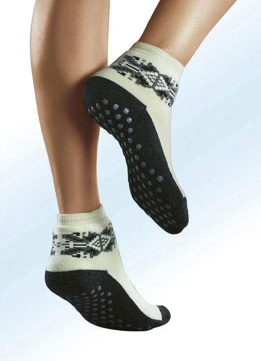 Gezondheidskousen - Angora antislip sokken, in Größe 001 bis 004, in Farbe WIT
