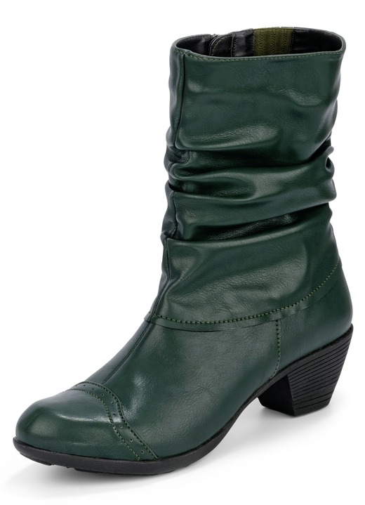 Laarzen & laarsjes - Andrea Conti, modieuze dames enkellaarsjes, winterschoenen, met rits, in Größe 036 bis 042, in Farbe DENNENGROEN Ansicht 1
