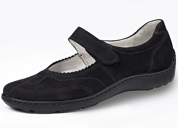 Instappers & veterschoenen - Waldläufer pantoffels met handgenaaide zool, in Größe 4 bis 8 1/2, in Farbe ZWART Ansicht 1