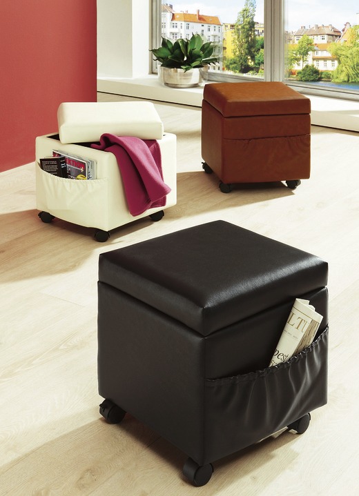 Kleine meubels - Stabiele kubuszitting, in Farbe WIT Ansicht 1
