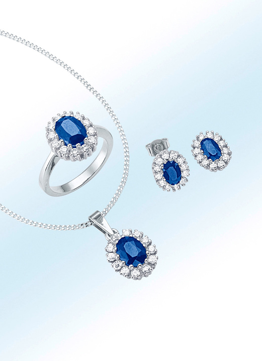 Sieradensets - Sieradenset, 4-delig, in 5 aantrekkelijke kleuren, in Größe L bis S, in Farbe SAFFIERBLAUW Ansicht 1