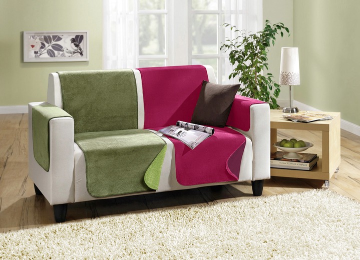 - Tweezijdige beschermer van fauteuil, bank en armleuning, in Größe 102 (Fauteuilbeschermer, 50 x 200 cm) bis 865 (2 armleuningbeschermers, 50 x 70 cm), in Farbe ROOD