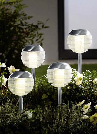 Set van 4 lampen op zonne-energie met softtone-LED