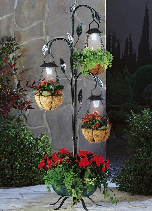 Tuin - Plantenstandaard met verlichting, in Farbe ZWART/GROEN