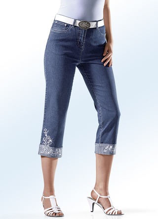 7/8 jeans met gebloemd borduursel