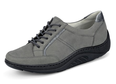 Waldläufer veterschoen met elegante metallic leren inzetstukken