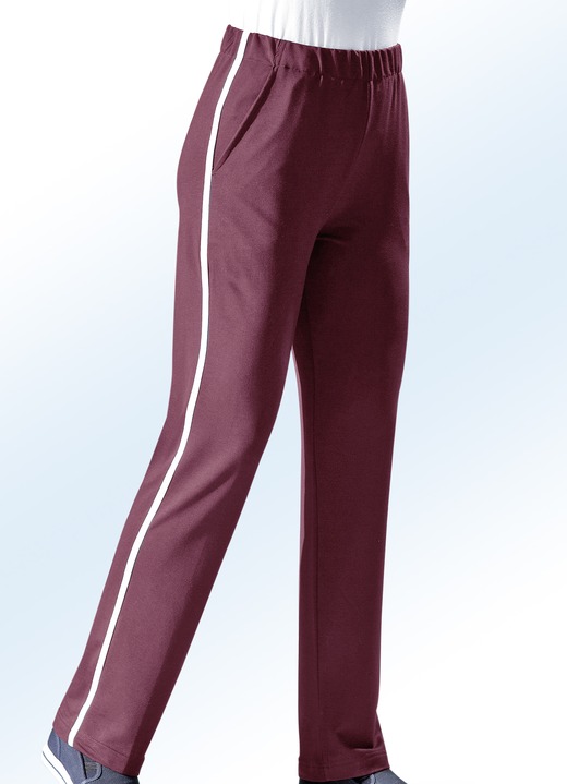 Vrijetijds pantalons - Casual broek in 4 kleuren, in Größe 019 bis 052, in Farbe BORDEAUX Ansicht 1