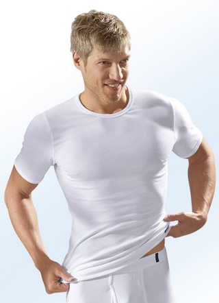 Duopack ondershirts, van fijne ribstof, wit, biologisch katoen