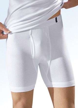 Tweedelige fijne ribbroek met gulp, wit, biologisch katoen