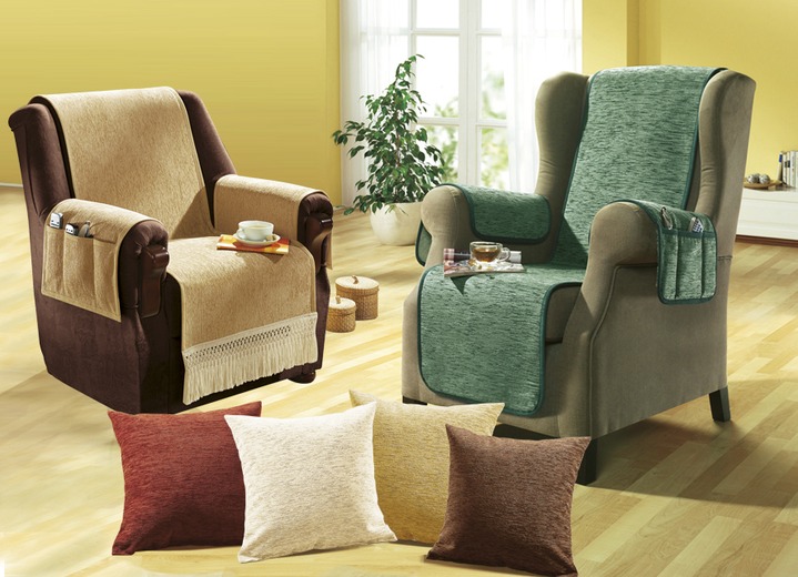- Woonaccessoires in verschillende kleuren en uitvoeringen, in Größe 101 (Fauteuilbeschermer, 50 x 150) met bandboord bis 905 (2 kussenslopen, 40 x 40 cm), in Farbe CRÈME