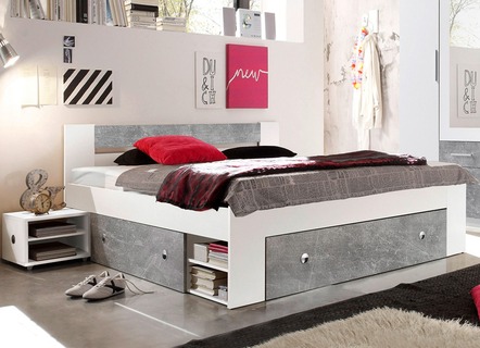 Praktisch futonbed in betonwit