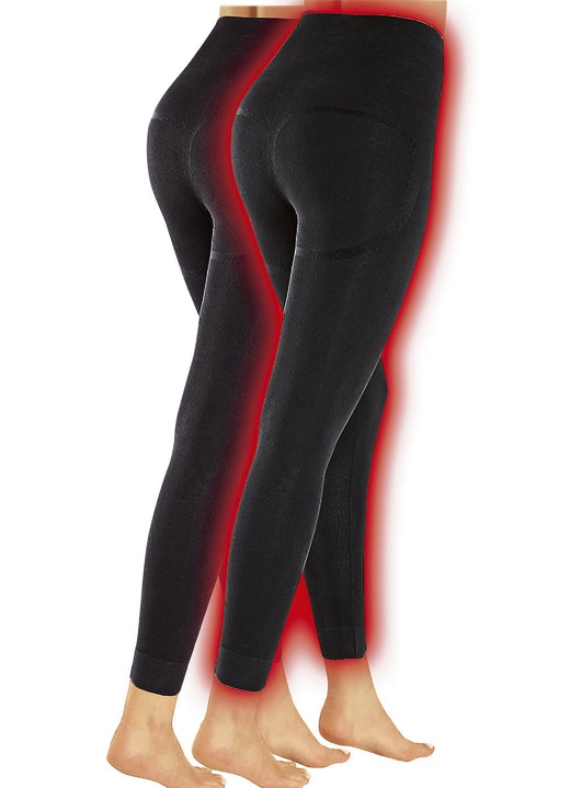 Thermokleding - Tweedelige thermische legging van polar microvezel, in Größe 001 (S/M) bis 003 (XXL/3XL), in Farbe ZWART