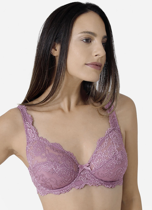 Ondergoed - Sassa two-pack beugelbeha van elastische kant, in Größe 075 bis 100, in Cup C, in Farbe 1X KROKUUS, 1X POEDER Ansicht 1