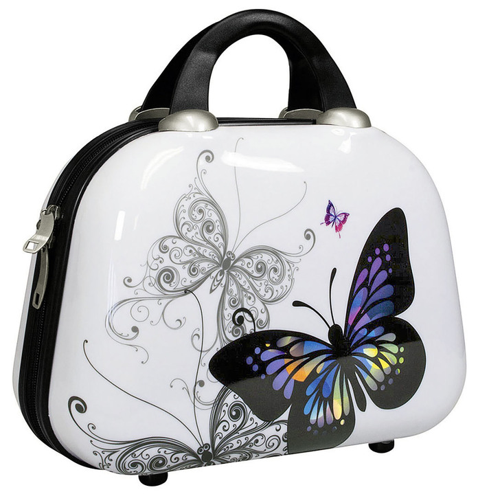 Reisbagage - Beautycase Vlinder met verdeeld binnenvak, in Farbe WIT-MULTICOLOR Ansicht 1