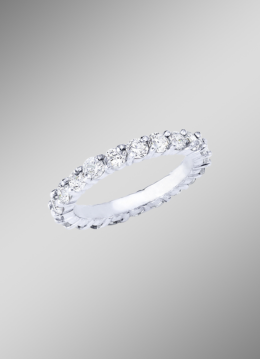 Dames-naamsieraden - Memoire-briljantring met ca. 25 briljanten, in Größe 160 bis 220, in Farbe