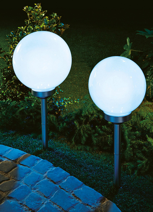 Tuinverlichting - LED-tuinlamp op zonne-energie, in Farbe WIT-ZILVER, in Ausführung klein Ansicht 1