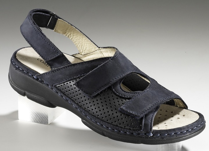 Sandalettes & slippers - 'Taurus' damesschoenen met stretchmateriaal in verschillende uitvoeringen en kleuren, in Größe 036 bis 042, in Farbe MARINE, in Ausführung Dames open schoenen Ansicht 1